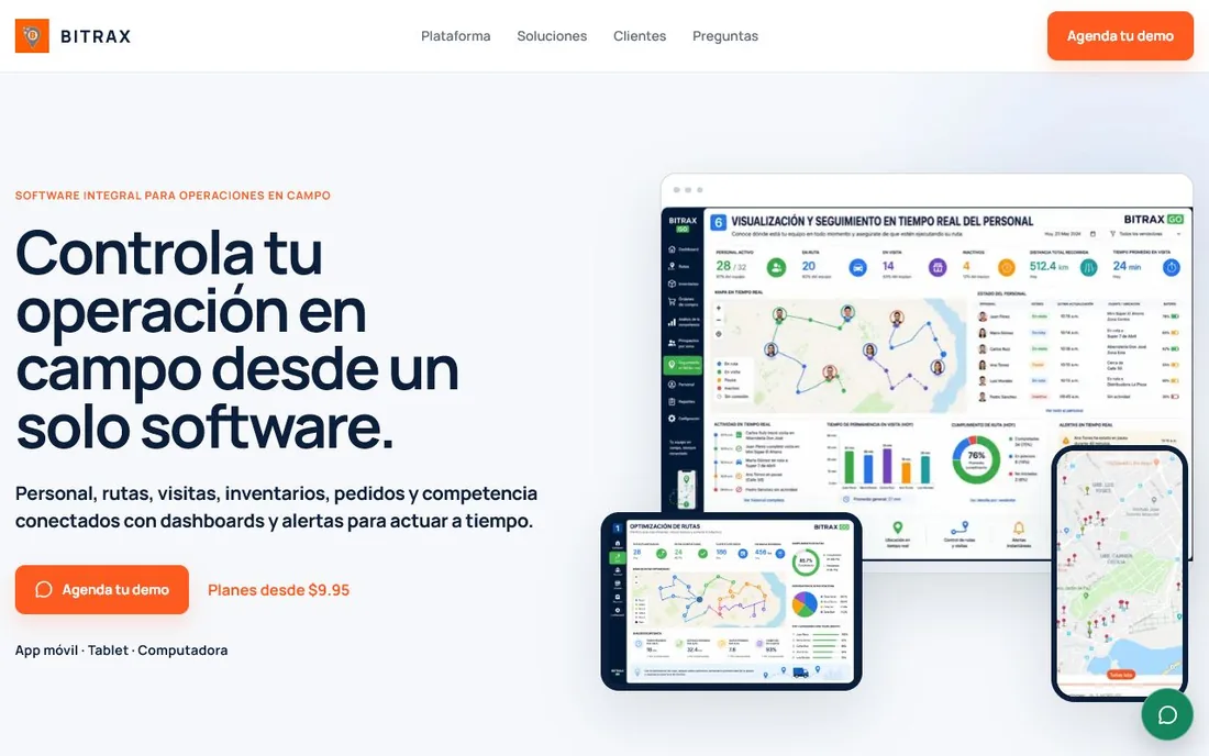 Página web del proyecto Bitrax, como ejemplo de presentación de una oferta; no es evidencia de resultados SEO.